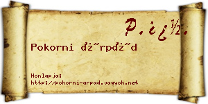 Pokorni Árpád névjegykártya